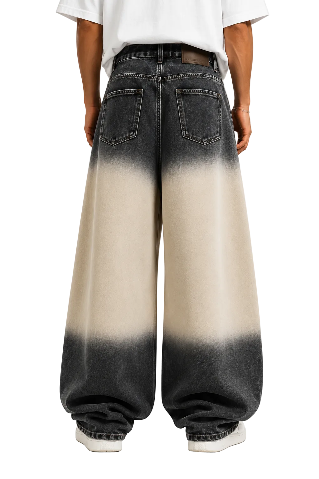 Grey and Cream Dip-Dye Balloon  Jeans