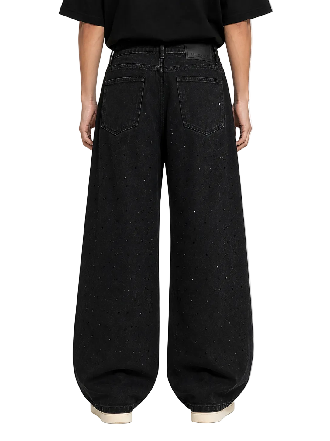 Rhinestone Black Baggy Jeans