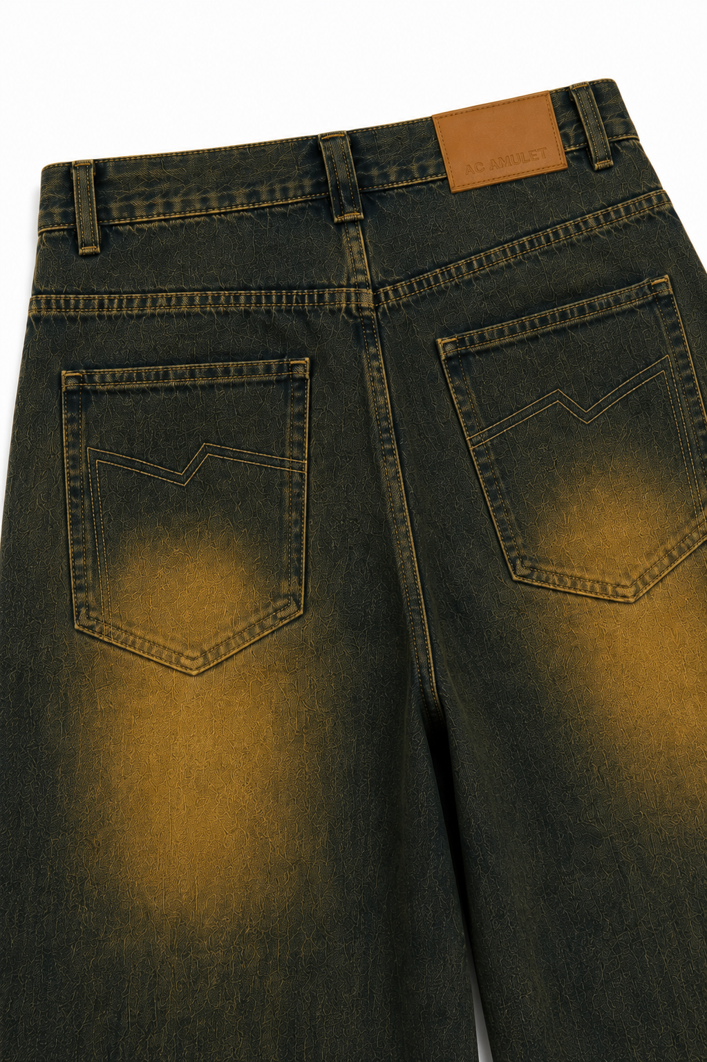 Mud Washed Multi-Zipper Cargo Jeans