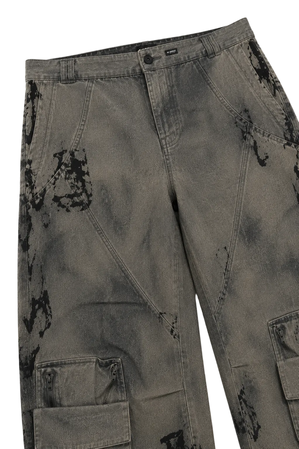 Olive-Grey Parachute Cargo Pants