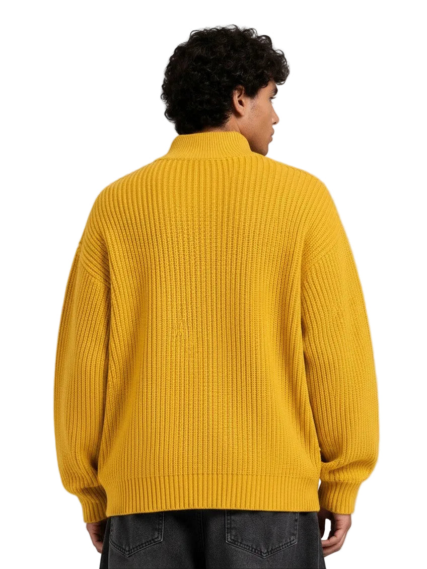 Yellow  Knit Sweater Jacket