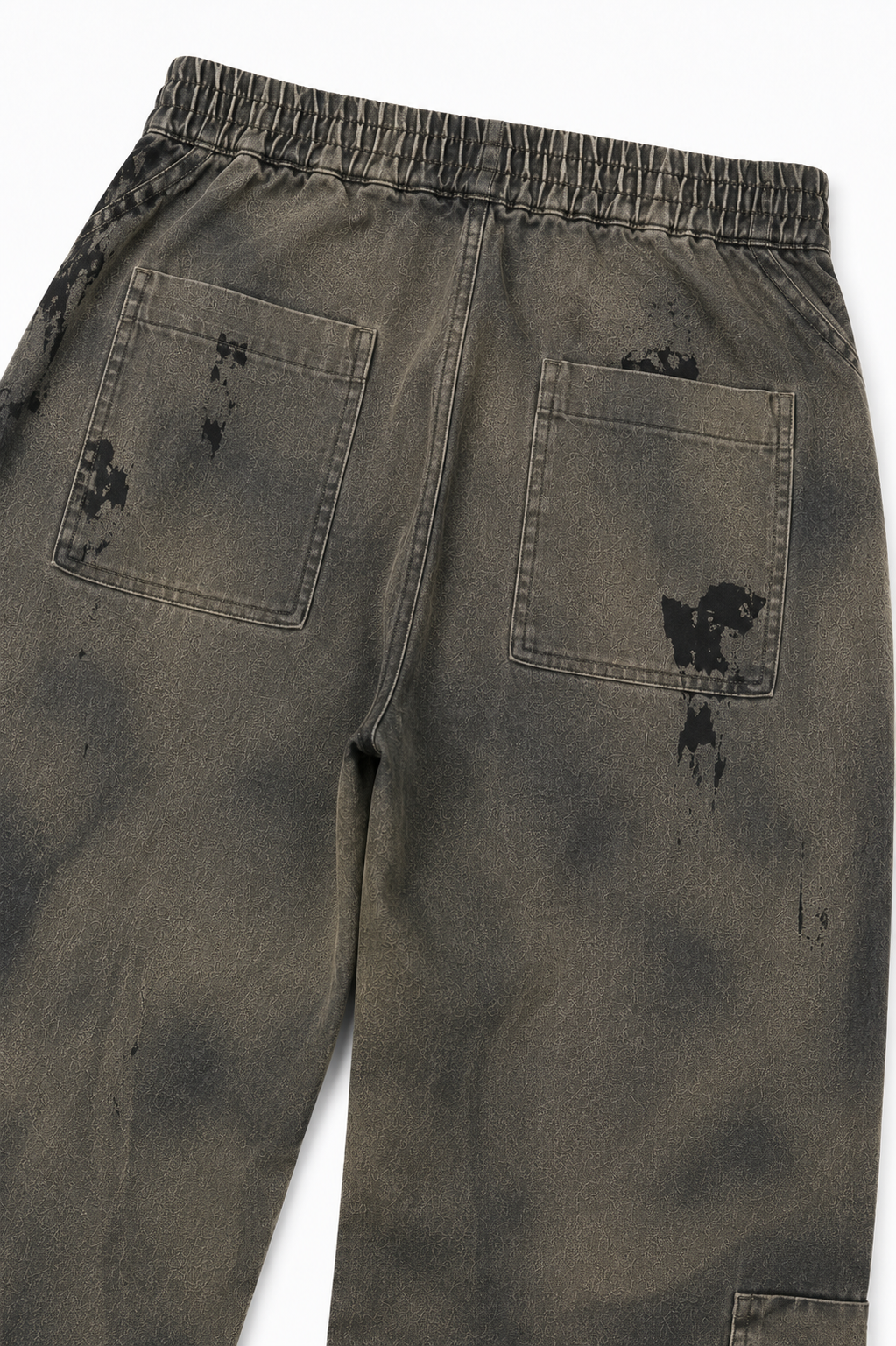 Olive-Grey Parachute Cargo Pants