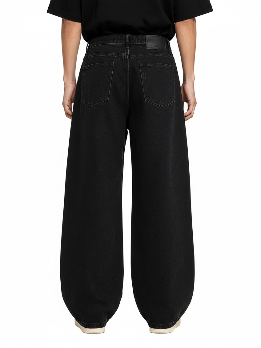 Rhinestone Black Baggy Jeans