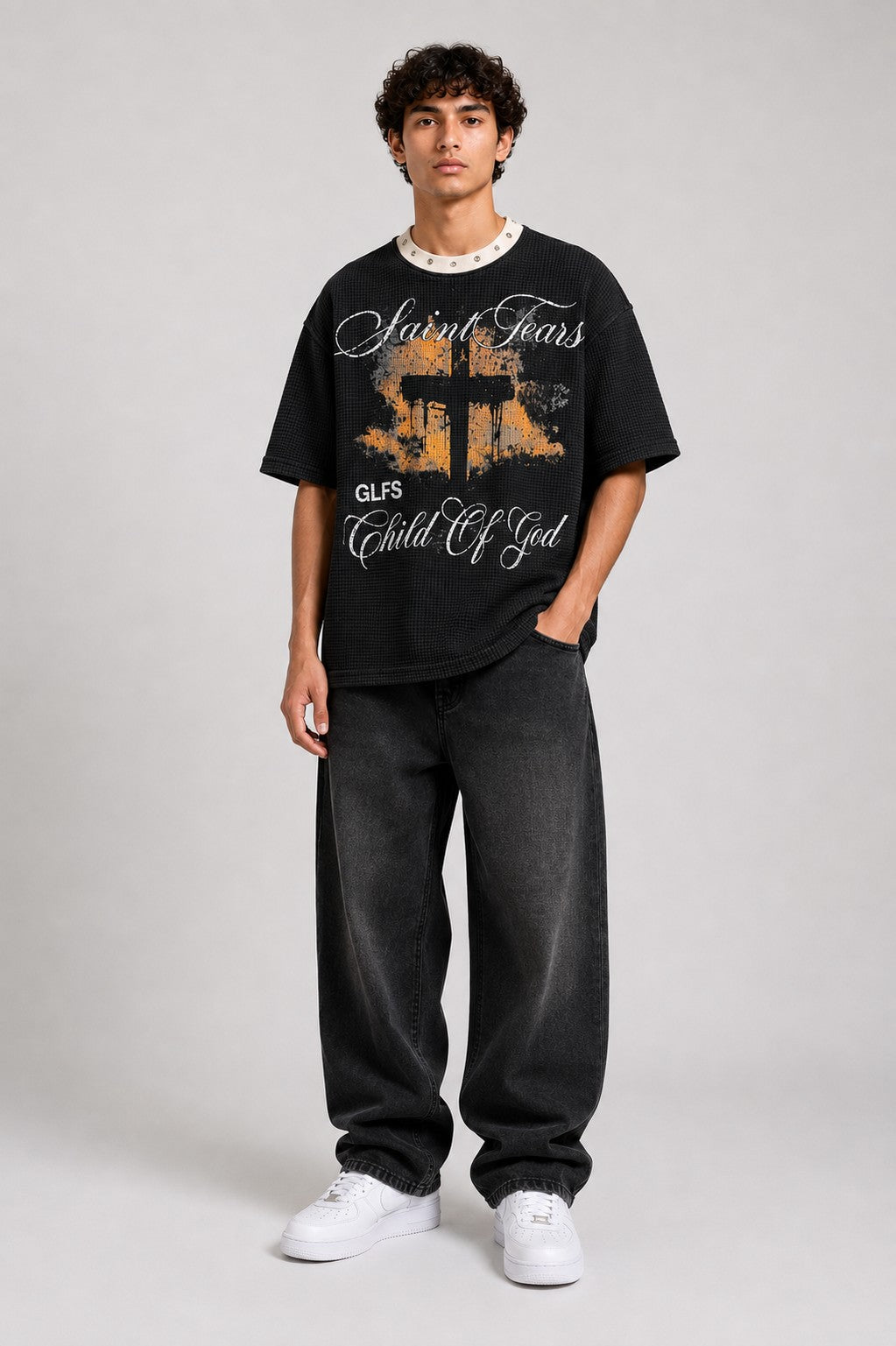 Graphic Waffle Knit T-Shirt