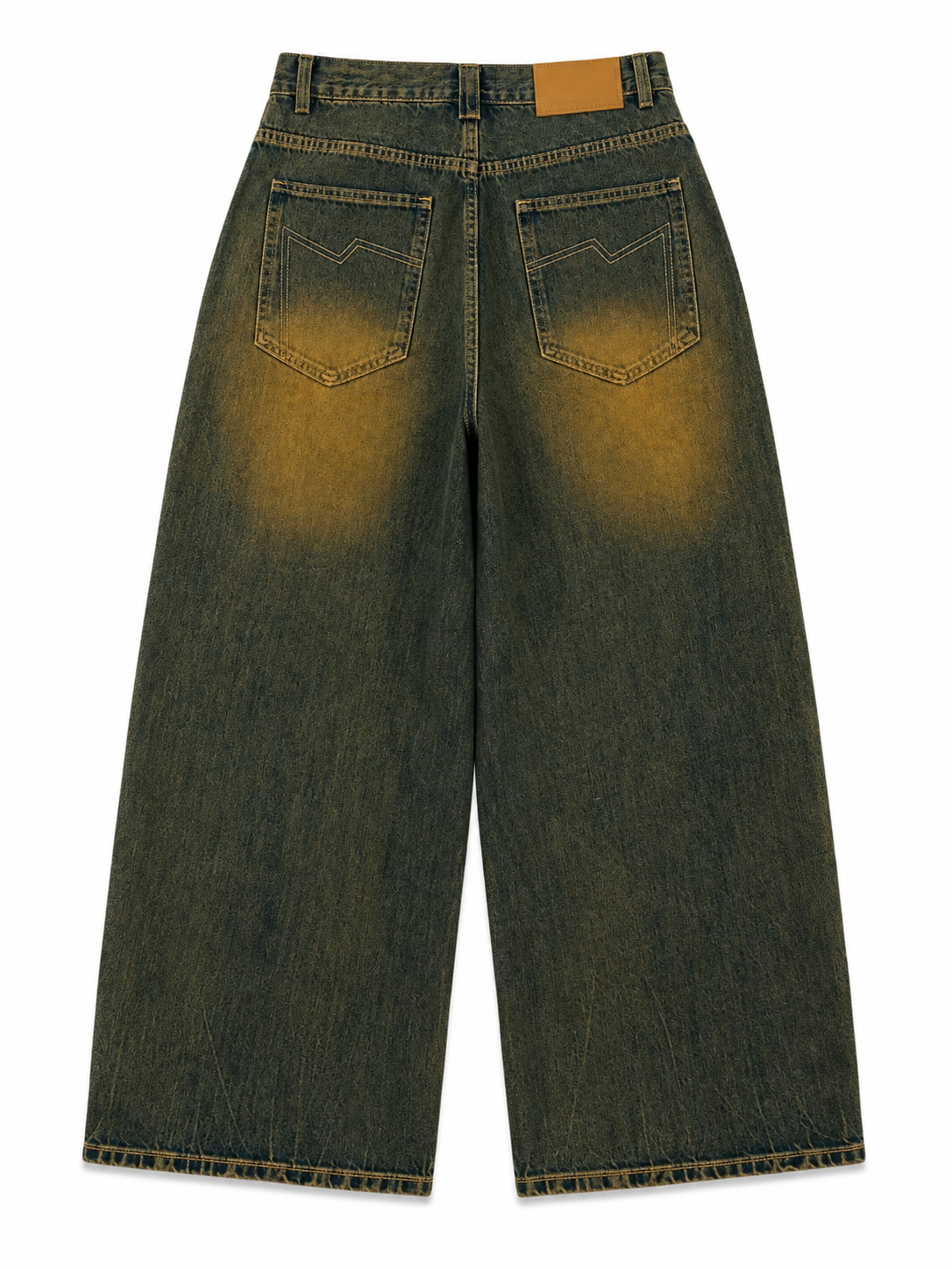 Mud Washed Multi-Zipper Cargo Jeans