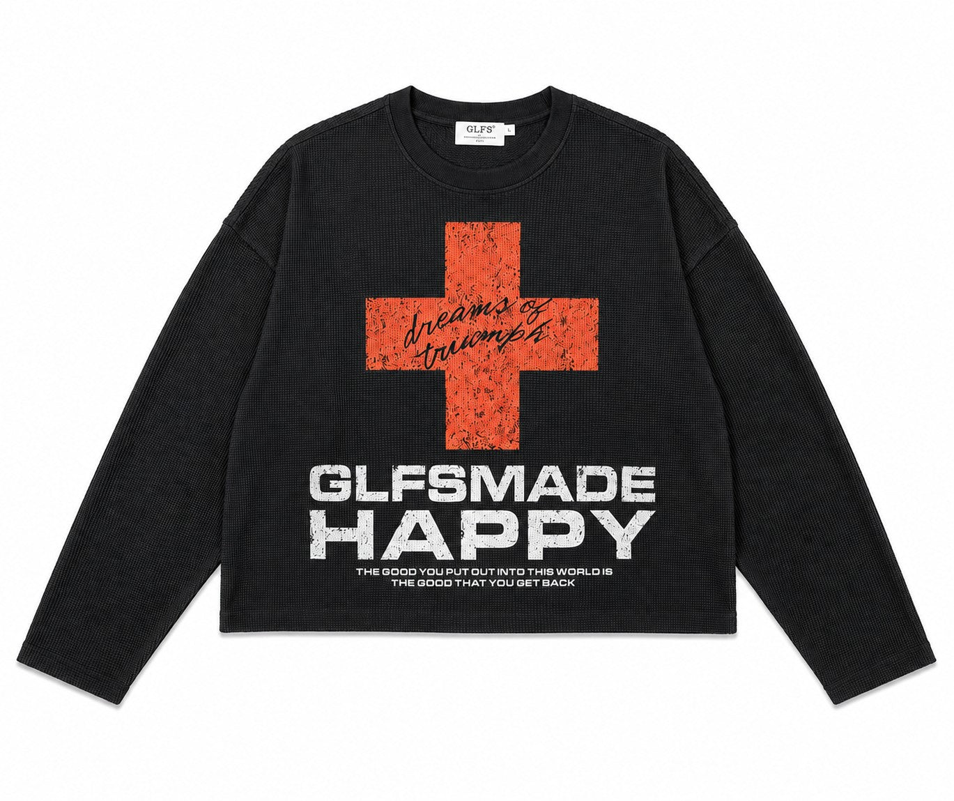 Red Cross Waffle Knit Long-Sleeve T-Shirt
