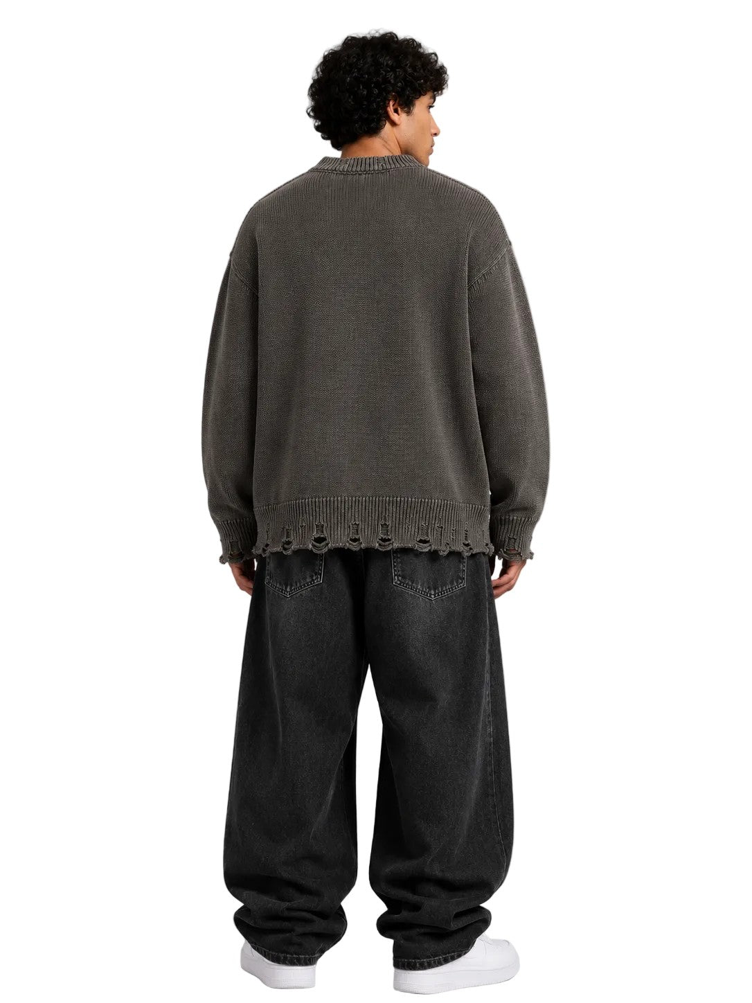 Y2K Oversized  Grey Knit Sweater