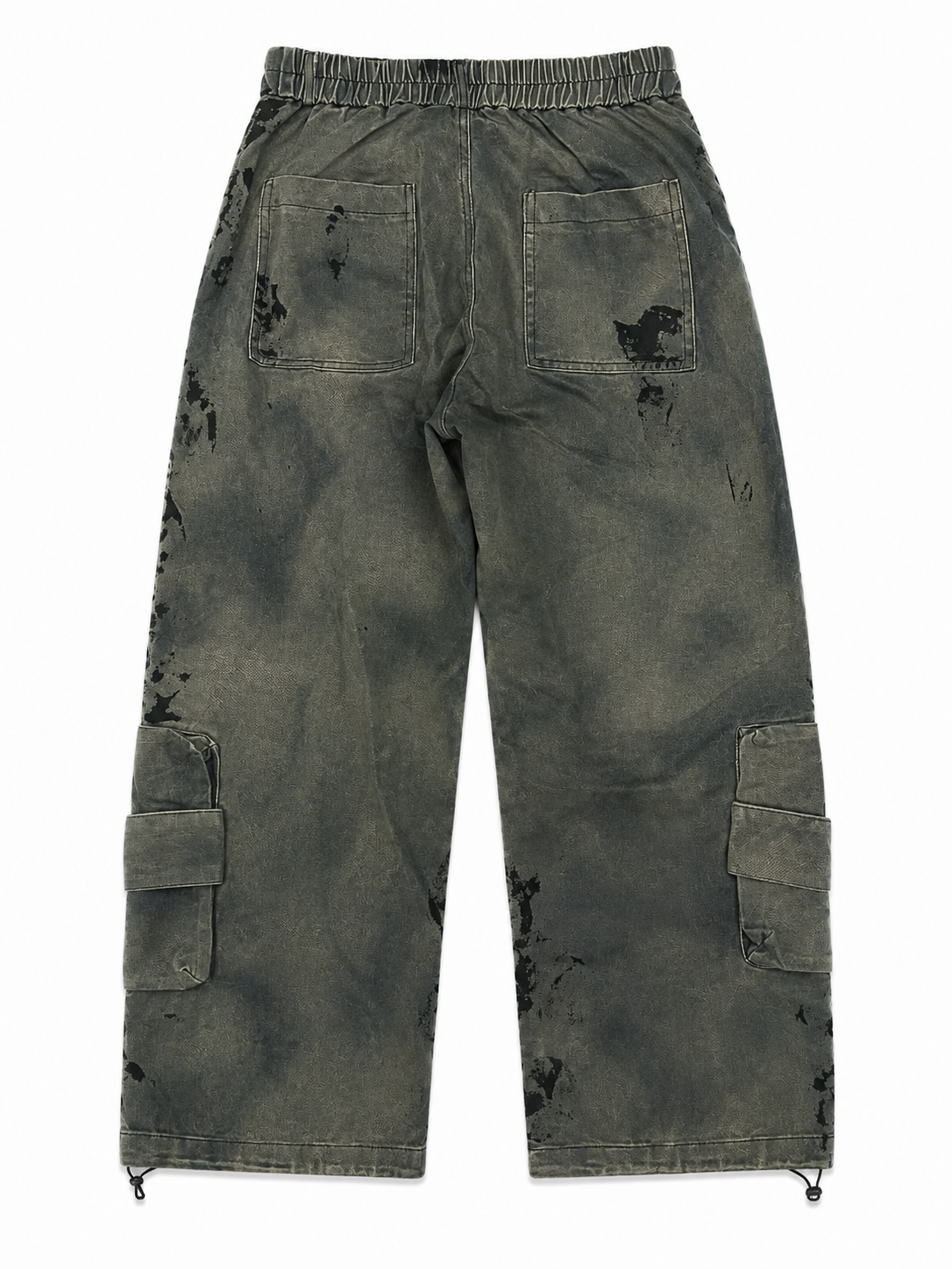 Olive-Grey Parachute Cargo Pants