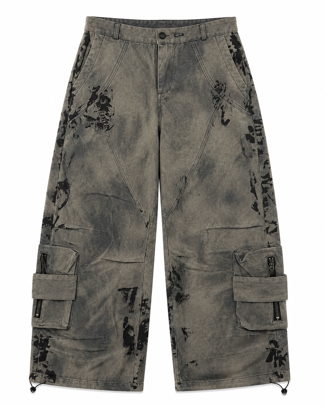 Olive-Grey Parachute Cargo Pants