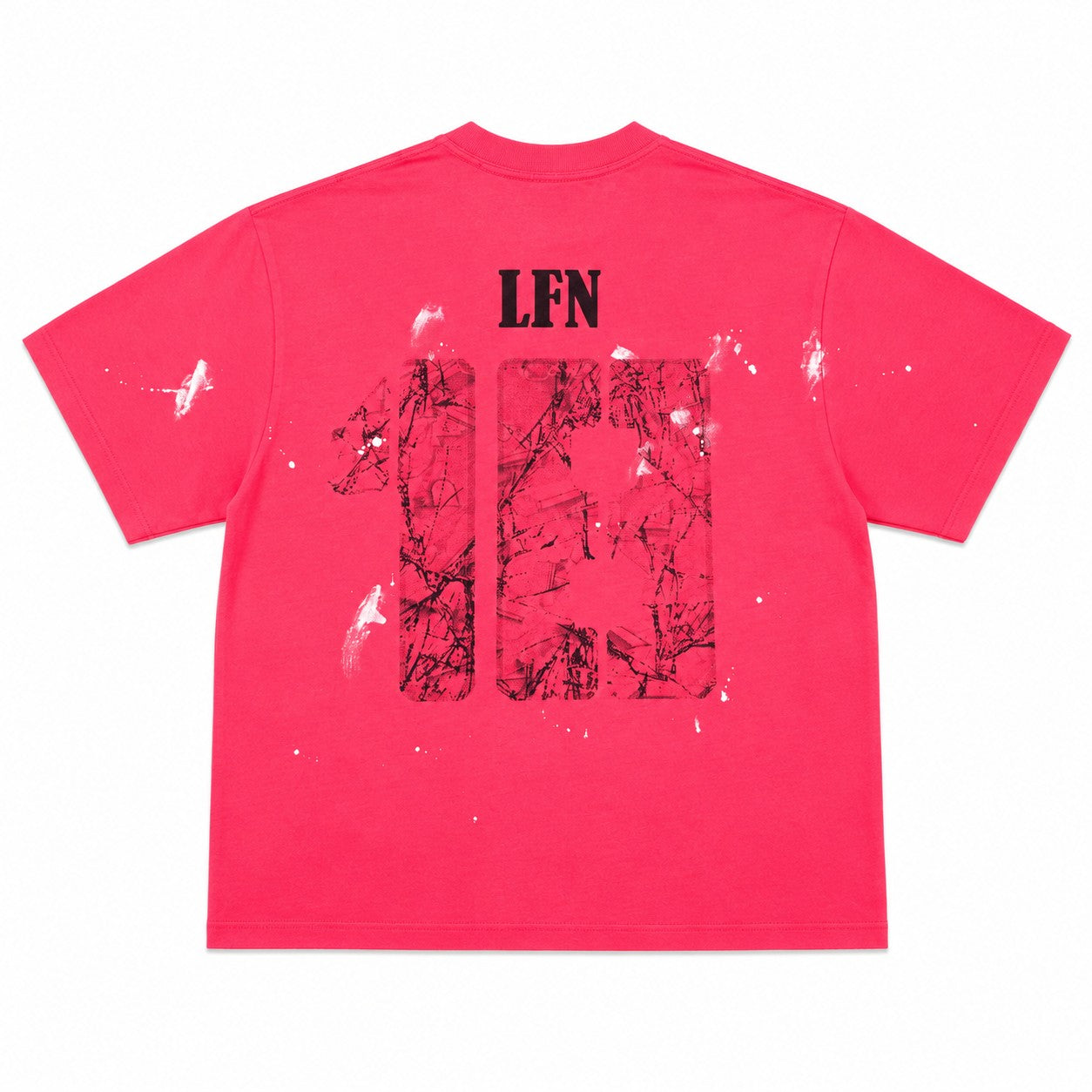 Pink Distressed Paint Splattered T-Shirt