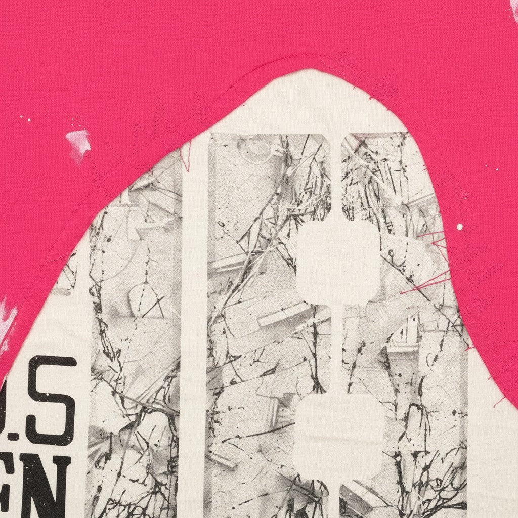 Pink Distressed Paint Splattered T-Shirt