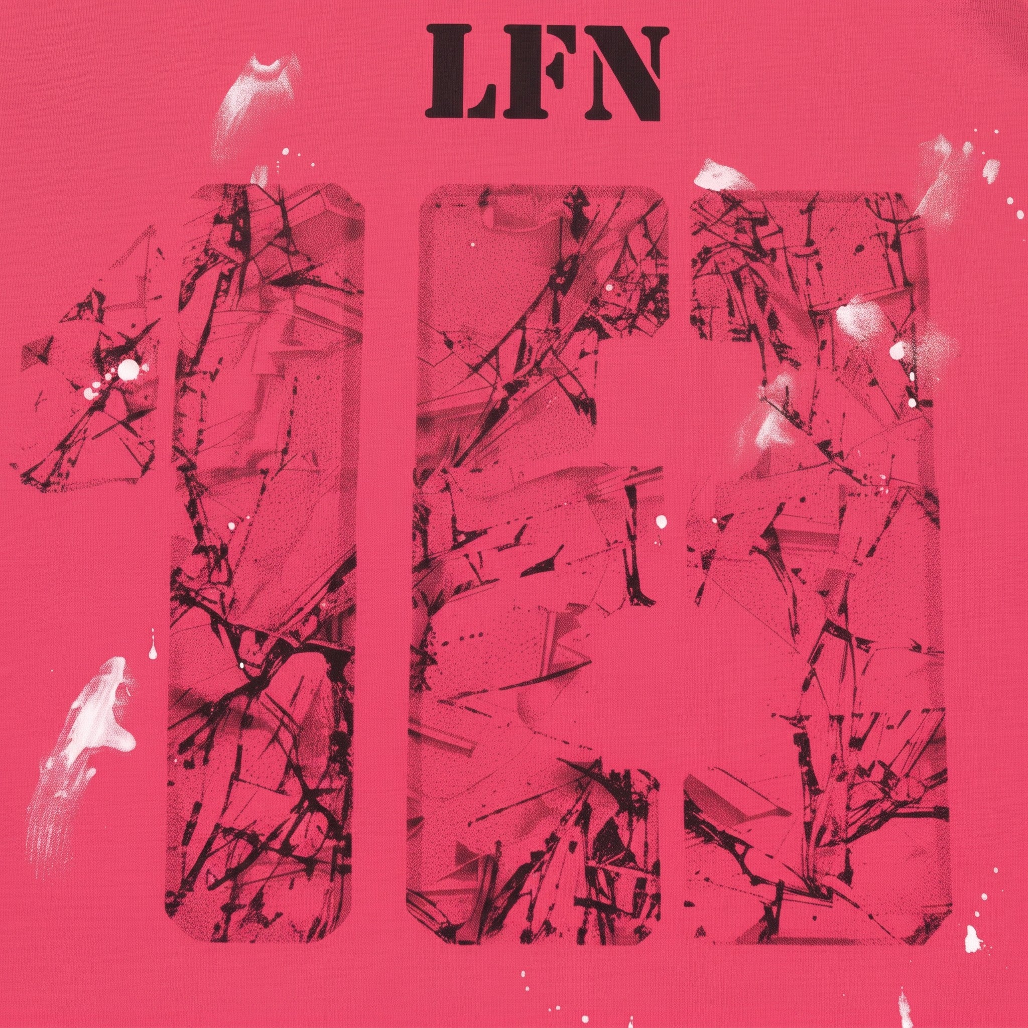 Pink Distressed Paint Splattered T-Shirt