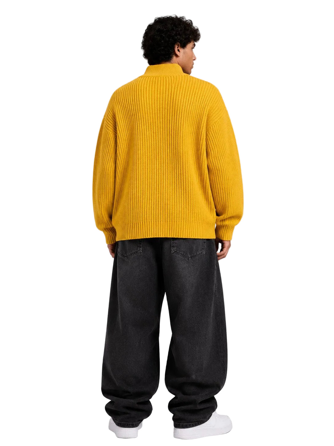 Yellow  Knit Sweater Jacket