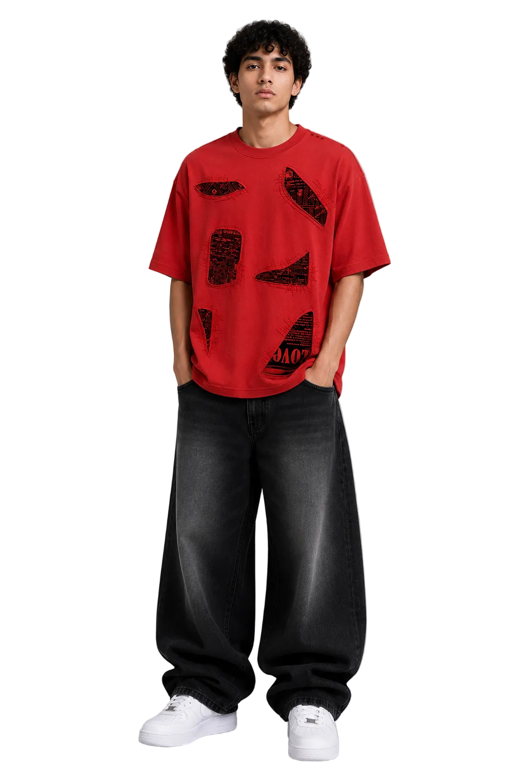 Patchwork Distressed T-Shirt